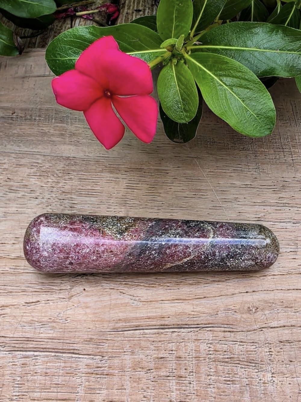 Rhodenite Crystal Message Wand
